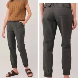 Pact Organic Chino Joggers Ankle Zipper Green Size Large Cotton High Waist